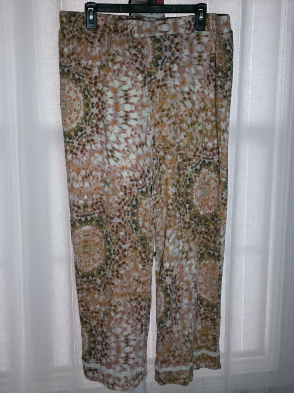CABLE & GAUGE Elastic Waist Lined Wide Leg Stary Night Cropped Pants XL